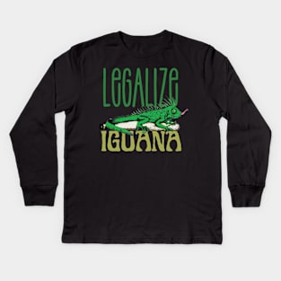 Funny Iguana saying, Iguana artwork, Iguana lovers Kids Long Sleeve T-Shirt